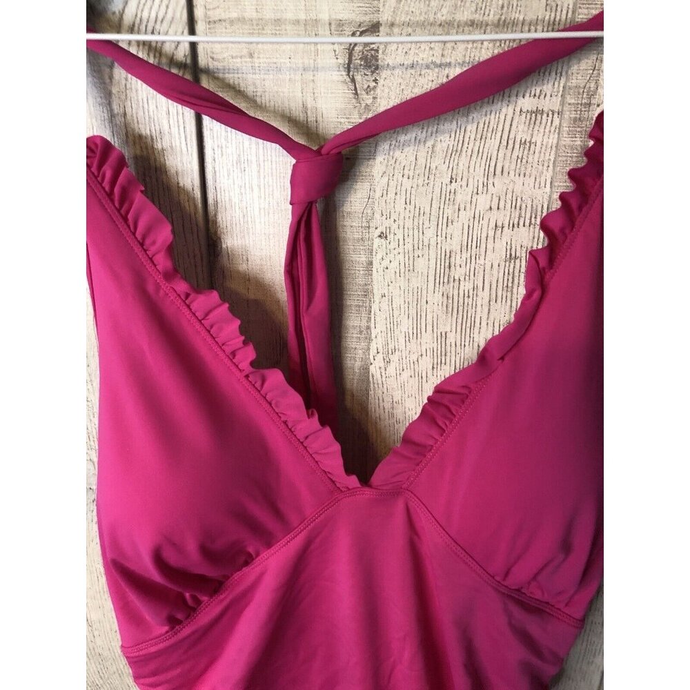 Women's Pink Swim Suit with Hawaiian Floral Black Bucket Beach Hat Size 3XL. E1 - Picture 5 of 10